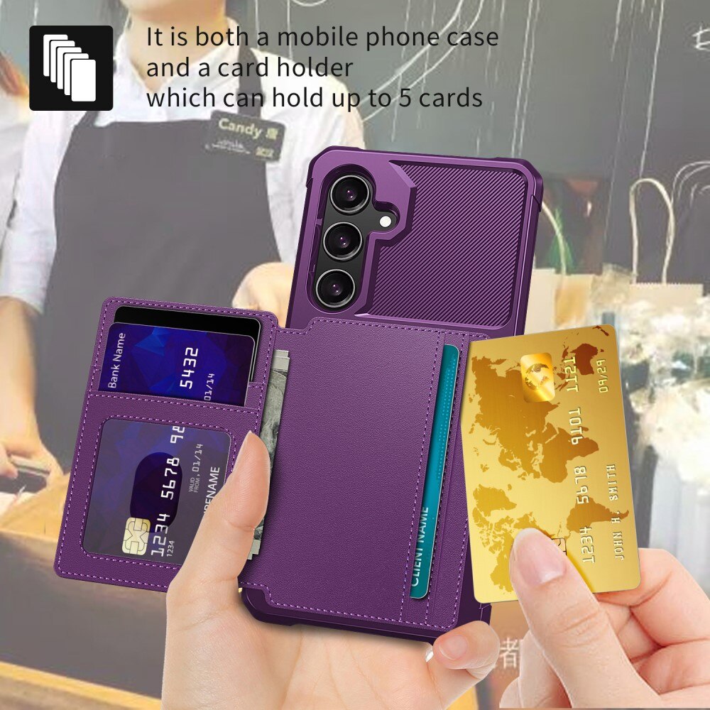 Coque porte-cartes Tough Multi-slot Samsung Galaxy S24, violet