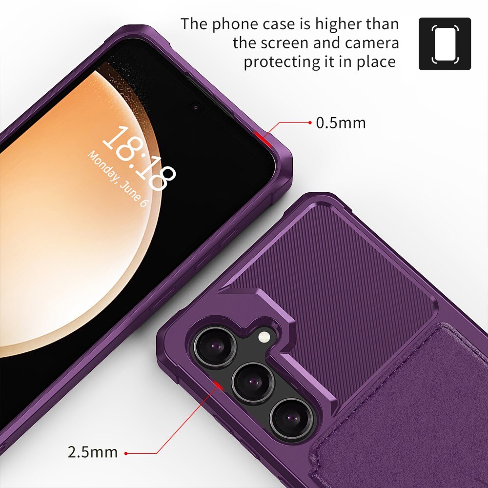 Coque porte-cartes Tough Multi-slot Samsung Galaxy S24, violet