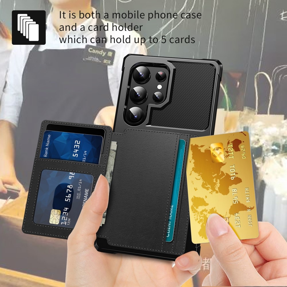 Coque porte-cartes Tough Multi-slot Samsung Galaxy S24 Ultra, noir