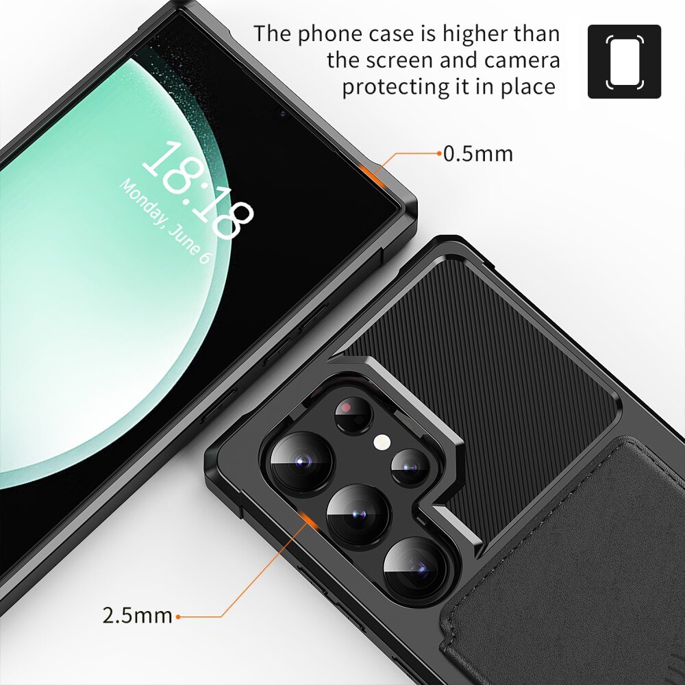 Coque porte-cartes Tough Multi-slot Samsung Galaxy S24 Ultra, Noir