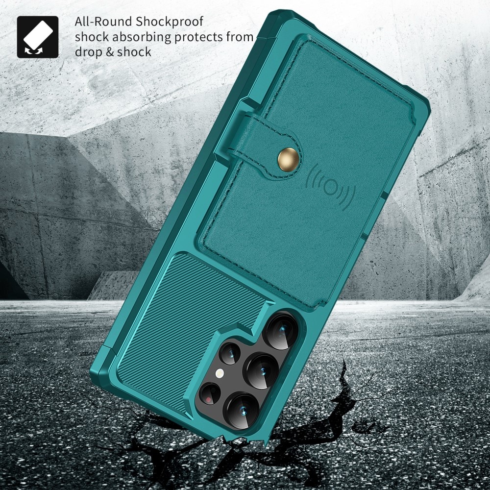 Coque porte-cartes Tough Multi-slot Samsung Galaxy S24 Ultra, vert