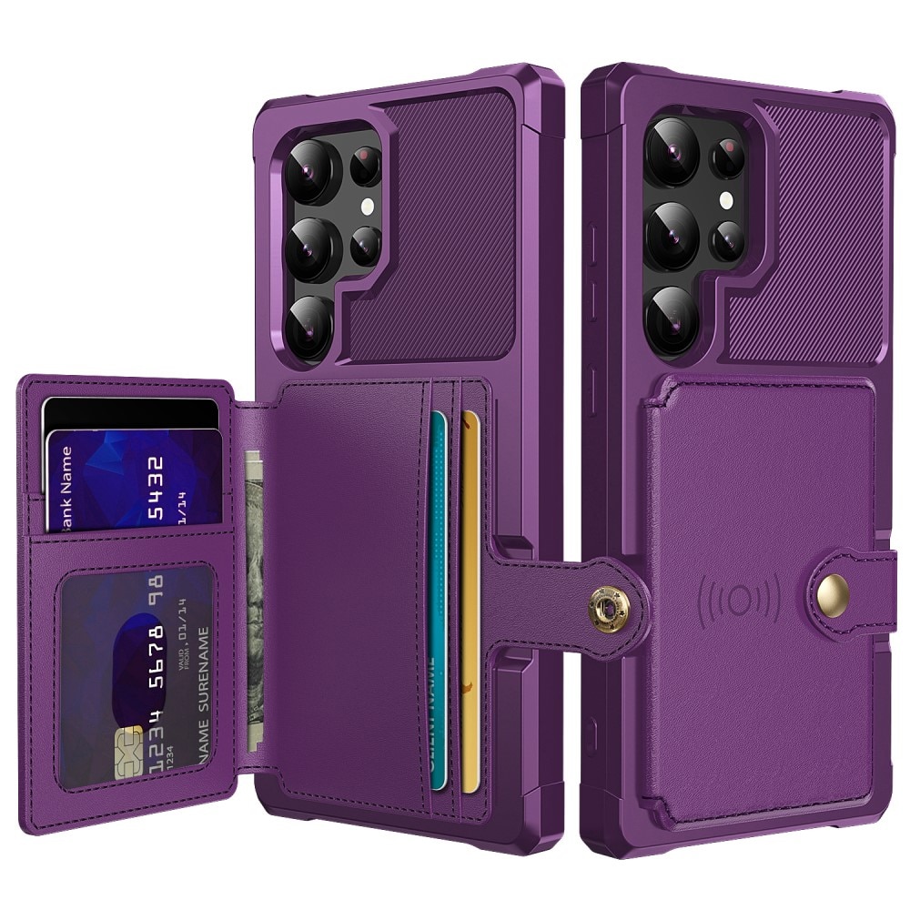 Coque porte-cartes Tough Multi-slot Samsung Galaxy S24 Ultra, violet