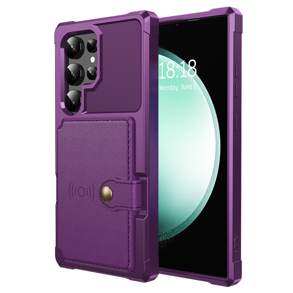 Coque porte-cartes Tough Multi-slot Samsung Galaxy S24 Ultra, violet