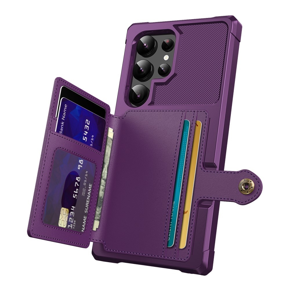 Coque porte-cartes Tough Multi-slot Samsung Galaxy S24 Ultra, violet