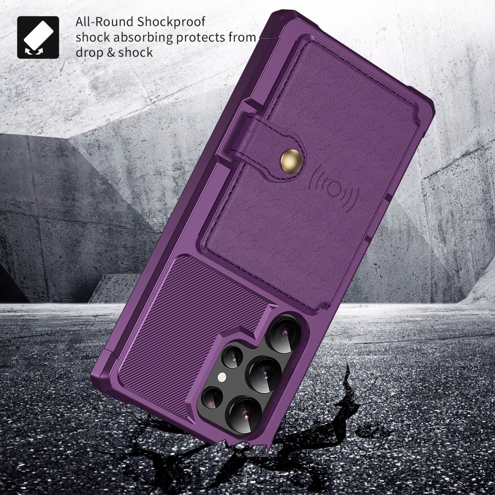 Coque porte-cartes Tough Multi-slot Samsung Galaxy S24 Ultra, violet