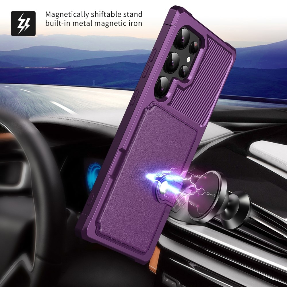 Coque porte-cartes Tough Multi-slot Samsung Galaxy S24 Ultra, Violet