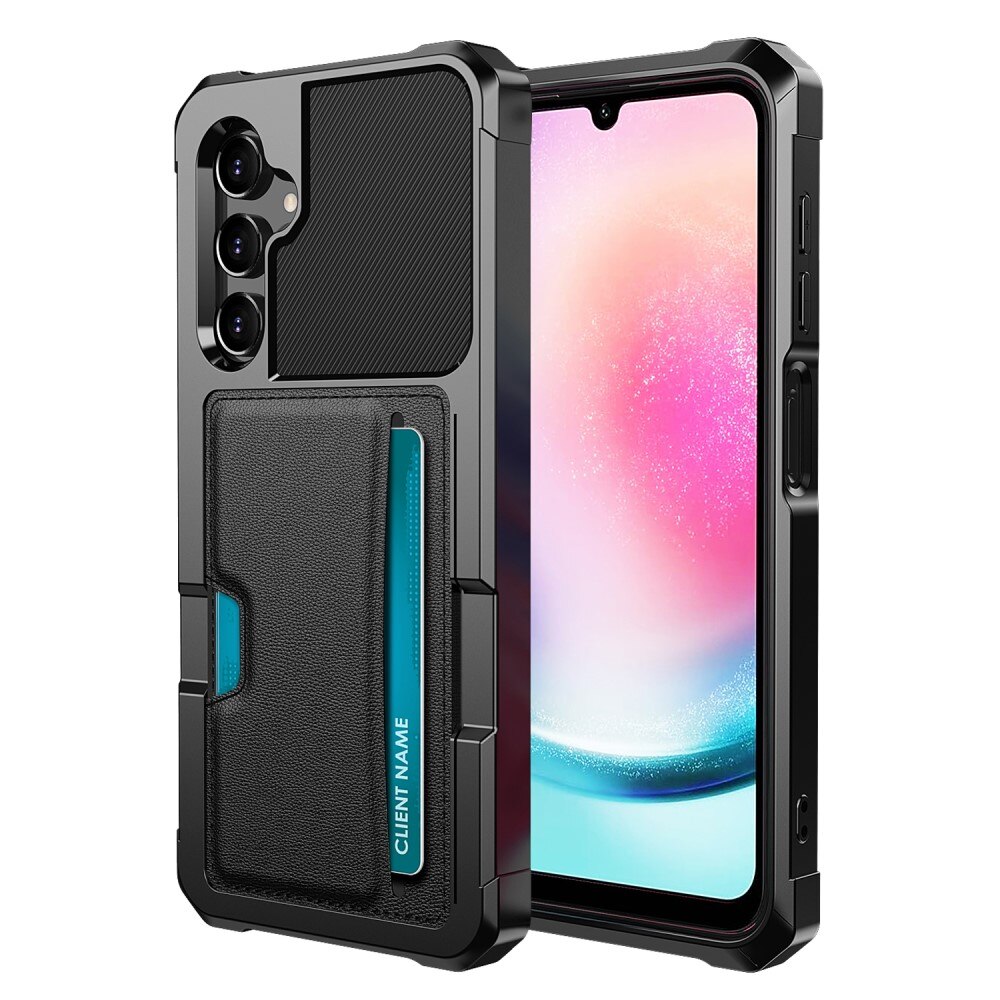 Coque Tough Card Case Samsung Galaxy A15, noir