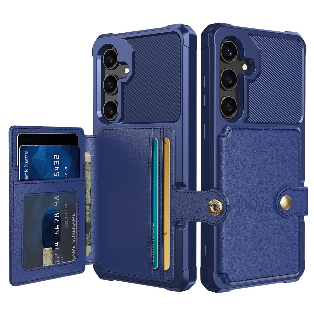 Coque porte-cartes Tough Multi-slot Samsung Galaxy S24 Plus, bleu