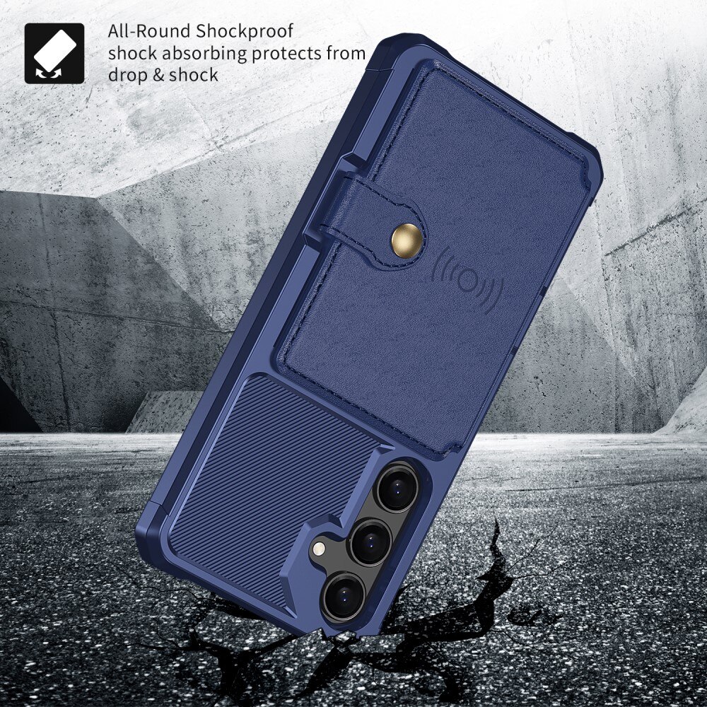 Coque porte-cartes Tough Multi-slot Samsung Galaxy S24 Plus, bleu