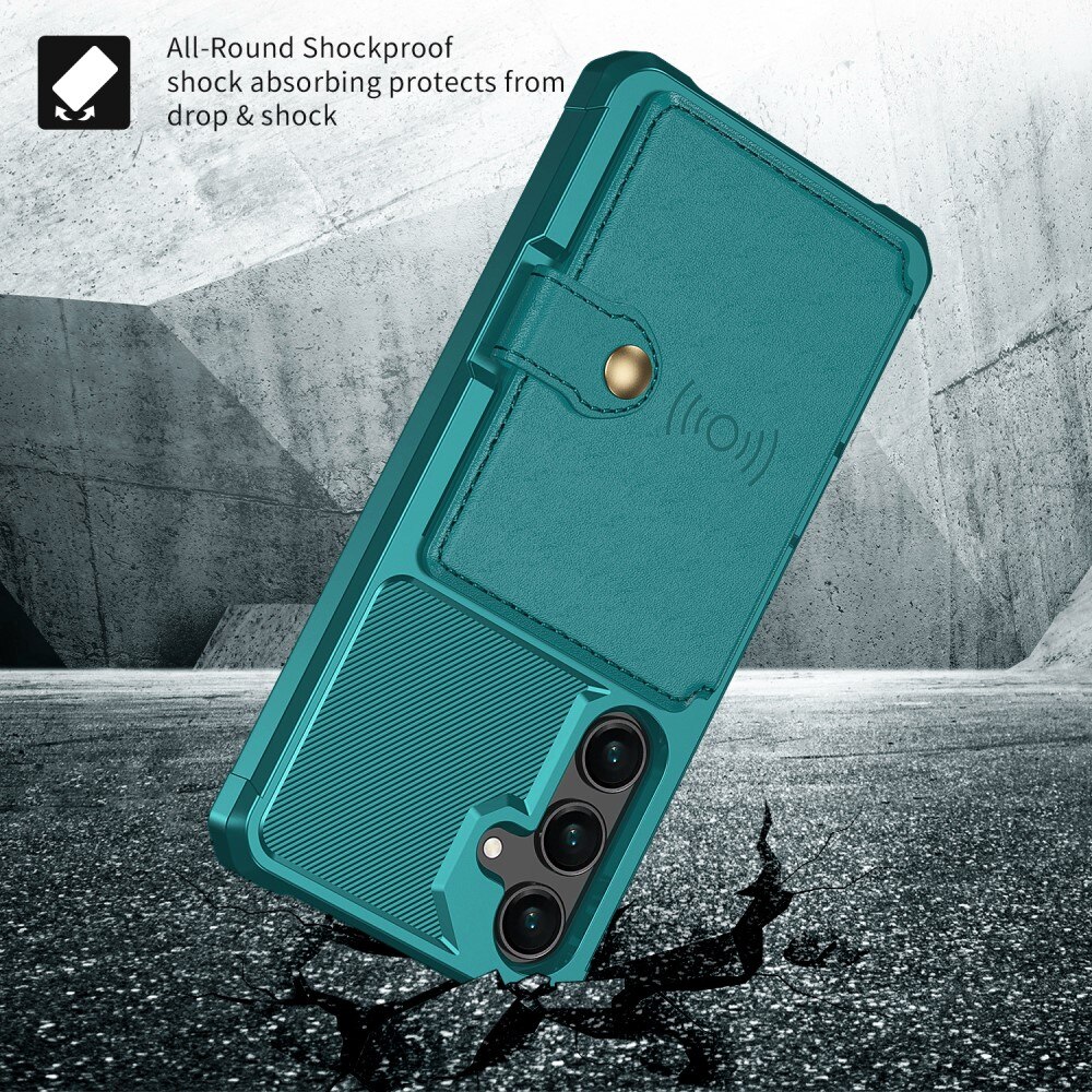 Coque porte-cartes Tough Multi-slot Samsung Galaxy S24 Plus, vert