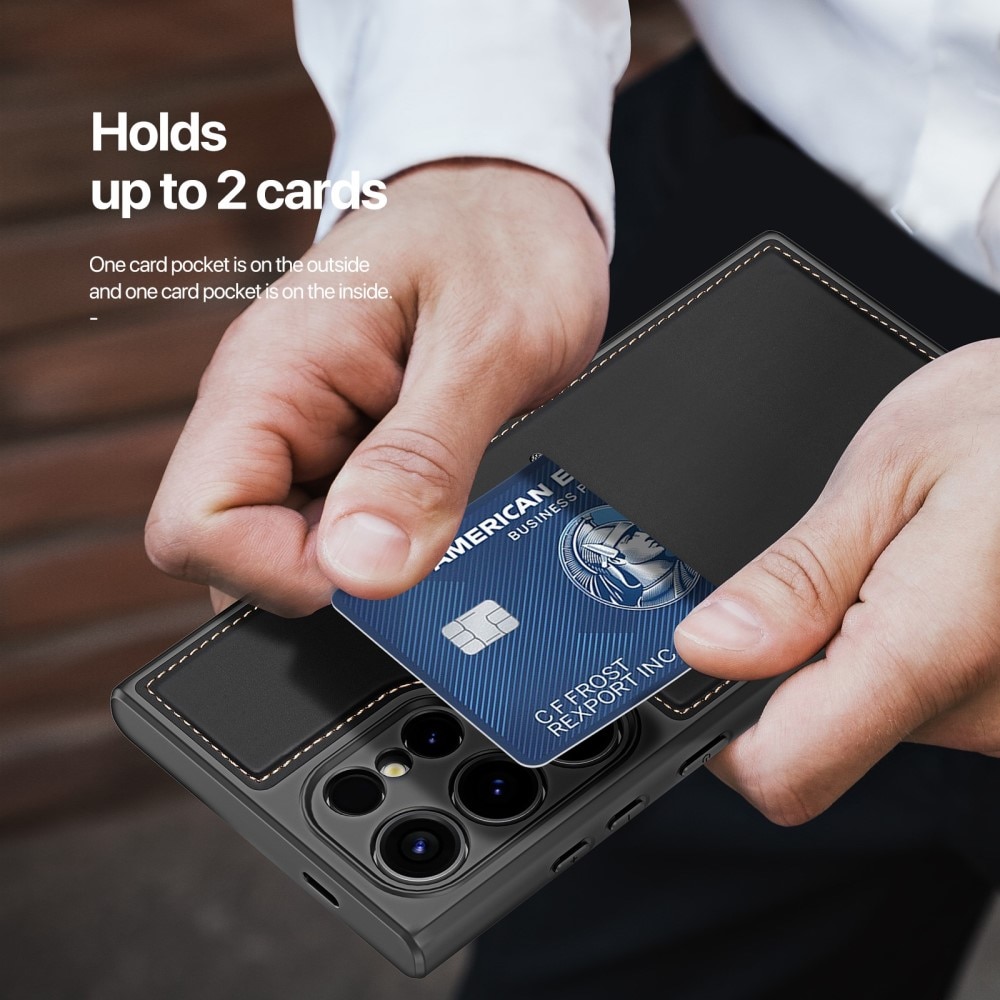Rafi Series RFID MagSafe Wallet Stand Case Samsung Galaxy S24 Ultra, noir