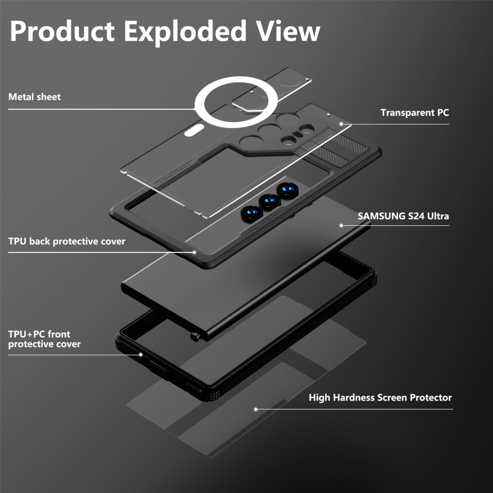Coque étanche MagSafe Samsung Galaxy S24 Ultra, transparent