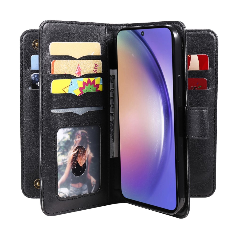 Coque portefeuille Multi-slot Samsung Galaxy A55, noir