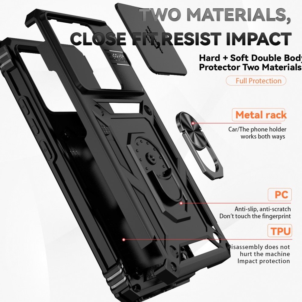 Coque Hybride Ring avec Protège Caméra Xiaomi 13T, Noir