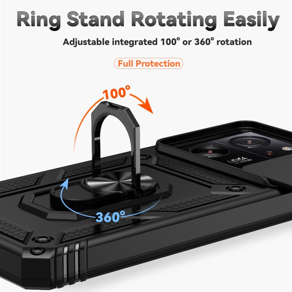 Coque Hybride Ring avec Protège Caméra Xiaomi 13T, Noir