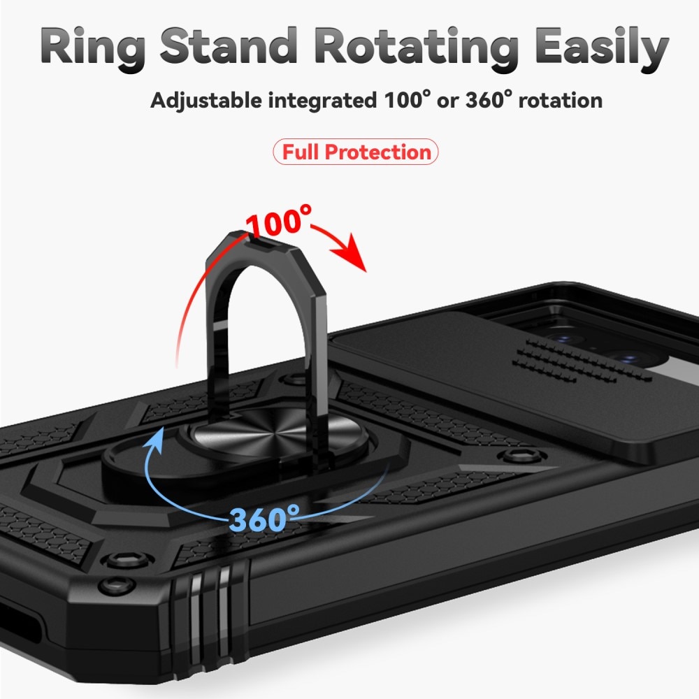 Coque Hybride Ring avec Protège Caméra Google Pixel 8a, Noir