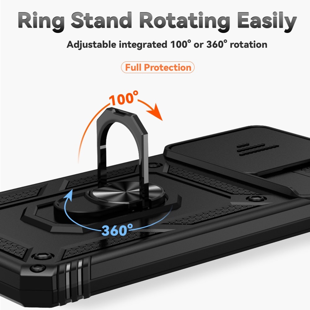 Coque Hybride Ring avec Protège Caméra Xiaomi Redmi 13C, Noir