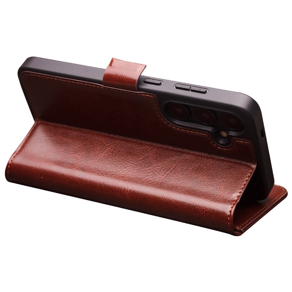 Leather Wallet Case Samsung Galaxy S24 Plus, Brown