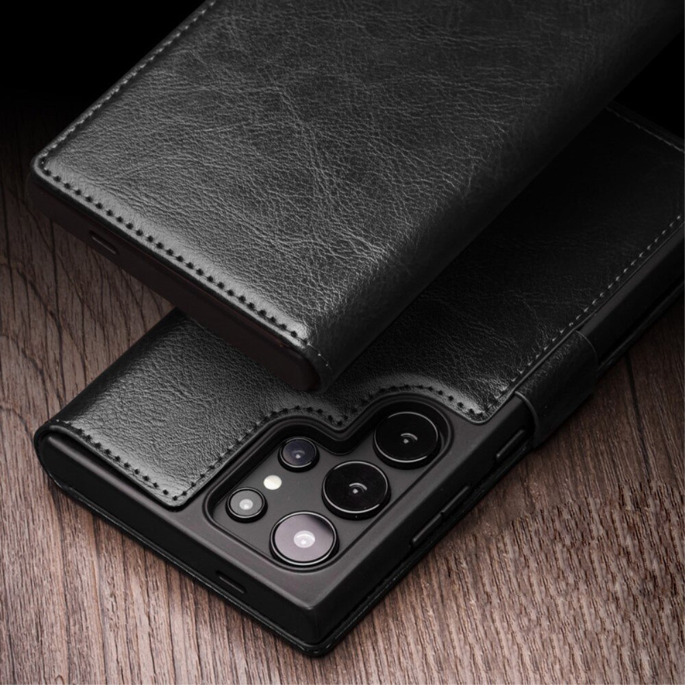 Leather Wallet Case Samsung Galaxy S24 Ultra, Black