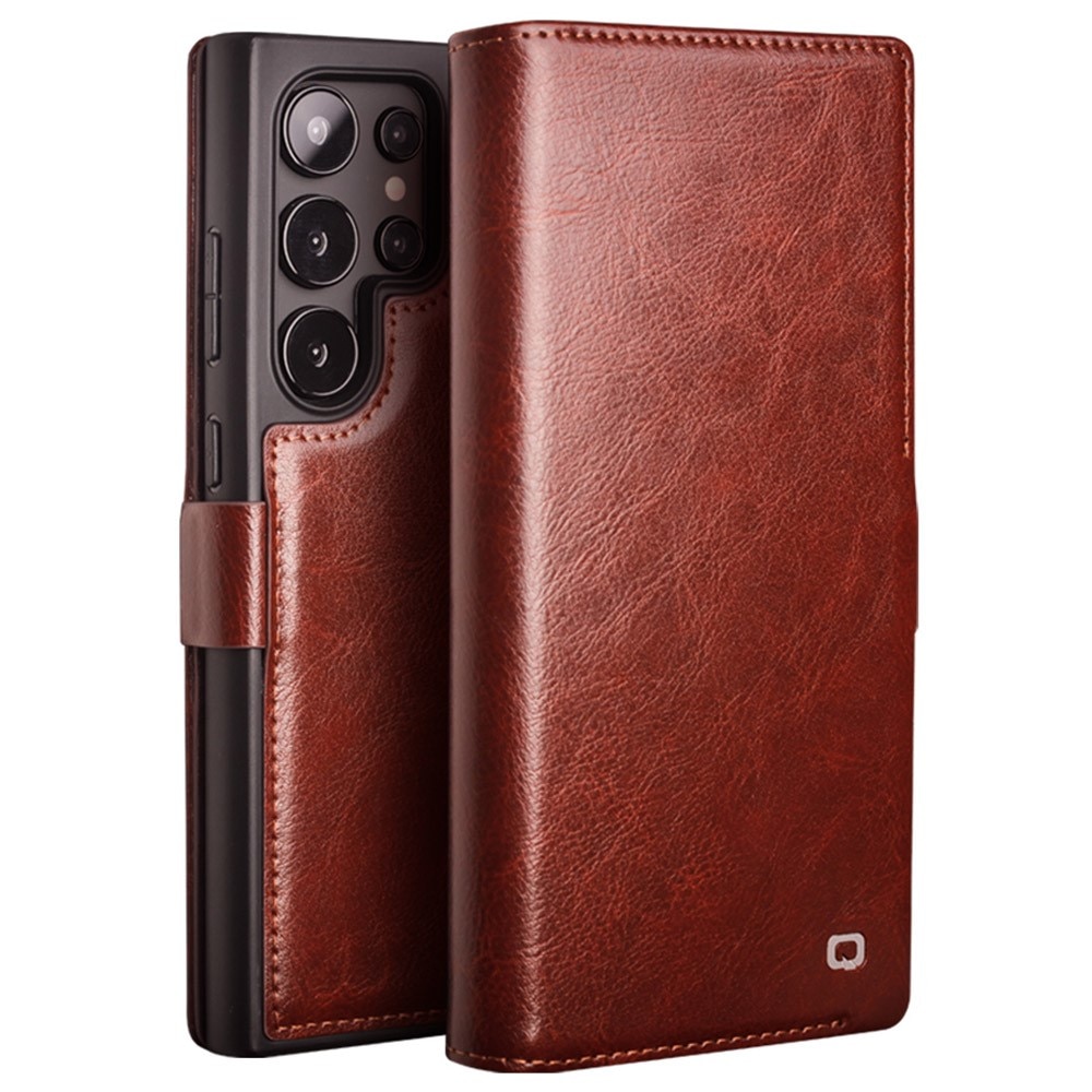 Leather Wallet Case Samsung Galaxy S24 Ultra, Brown