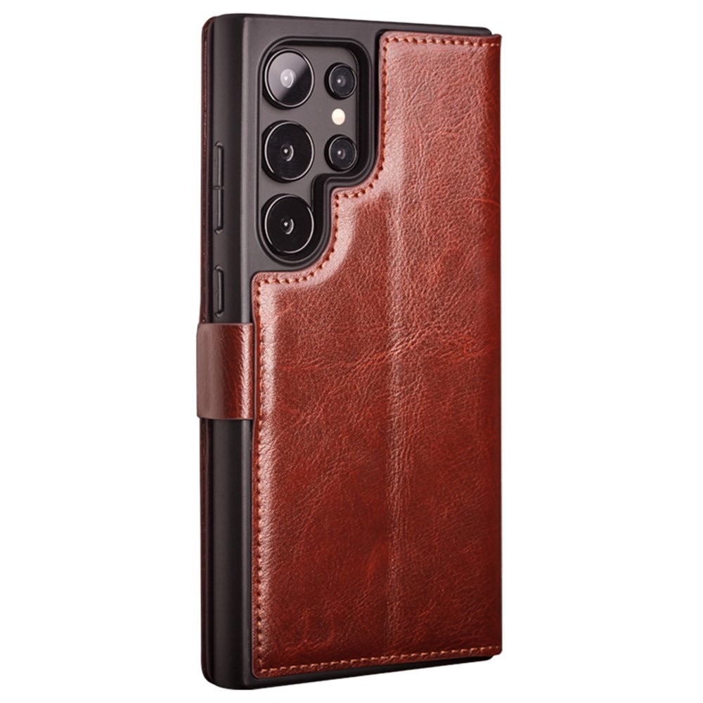 Leather Wallet Case Samsung Galaxy S24 Ultra, Brown