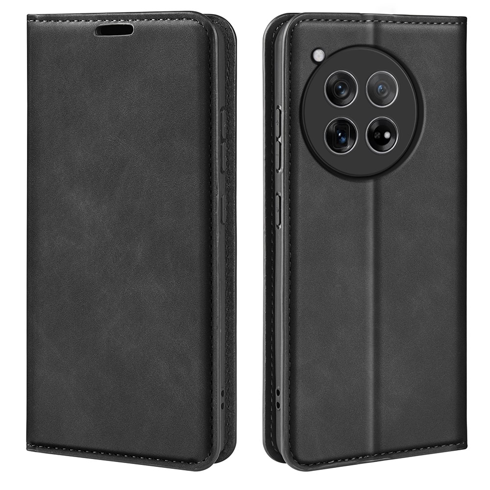 Coque portefeuille mince OnePlus 12, noir