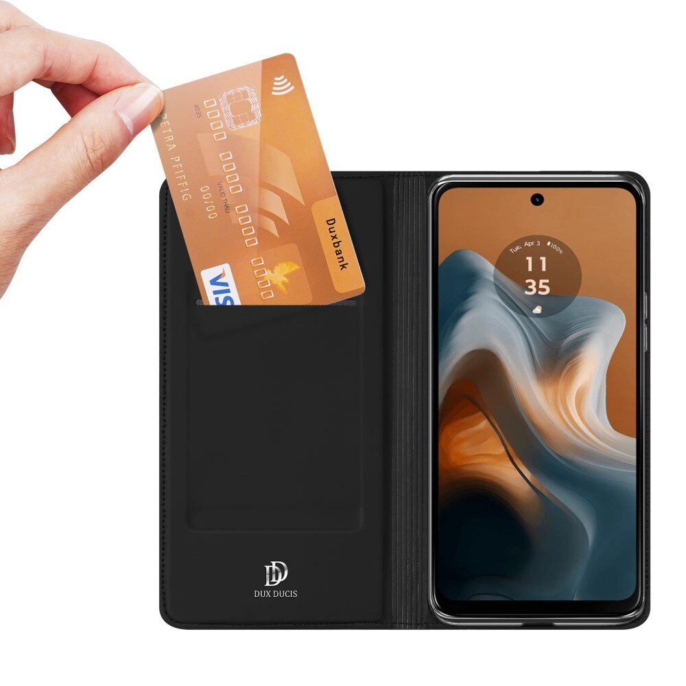 Étui portefeuille Skin Pro Series Motorola Moto G34, Noir