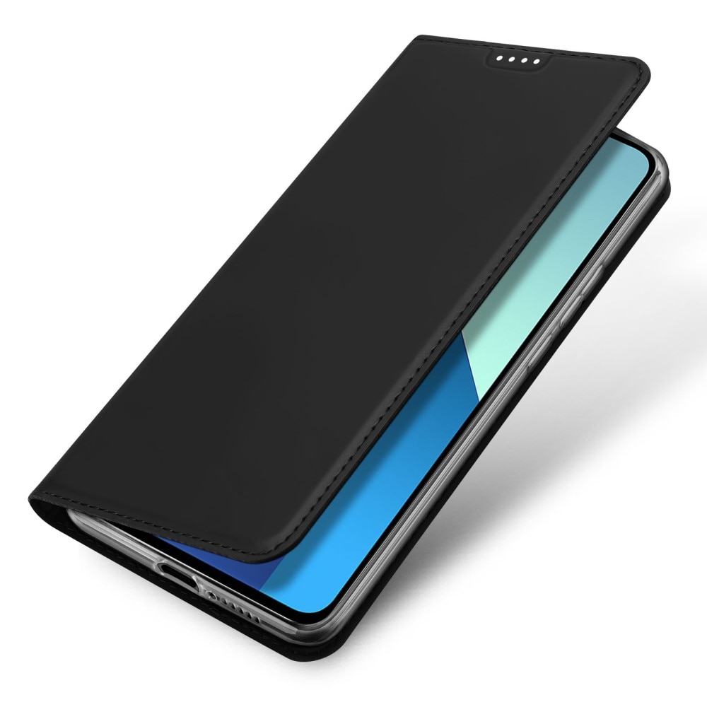 Étui portefeuille Skin Pro Series Xiaomi Redmi Note 13 4G, Noir
