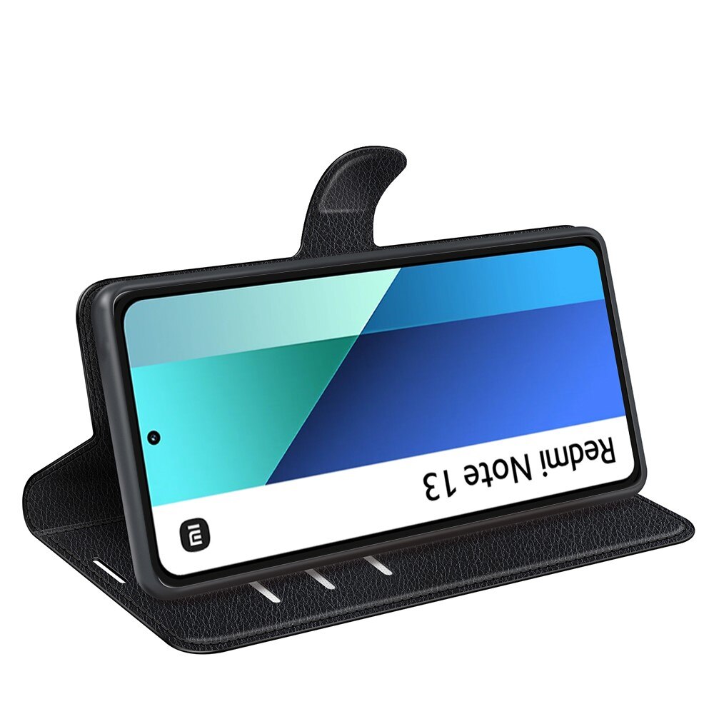 Coque portefeuille Xiaomi Redmi Note 13 4G, Noir