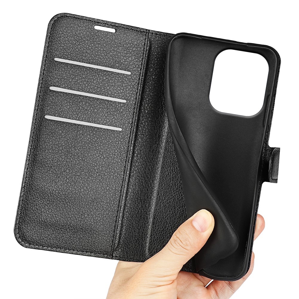 Coque portefeuille Xiaomi Redmi Note 13 4G, Noir