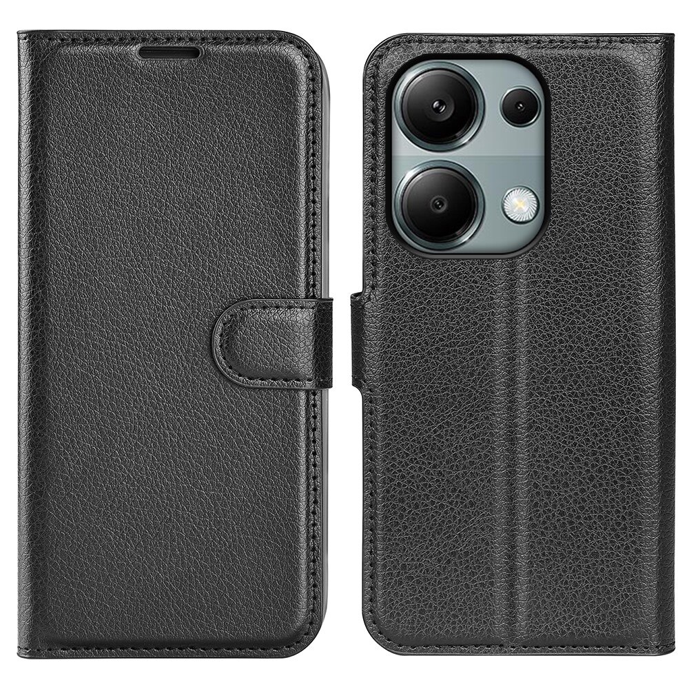 Coque portefeuille Xiaomi Redmi Note 13 Pro 4G, Noir