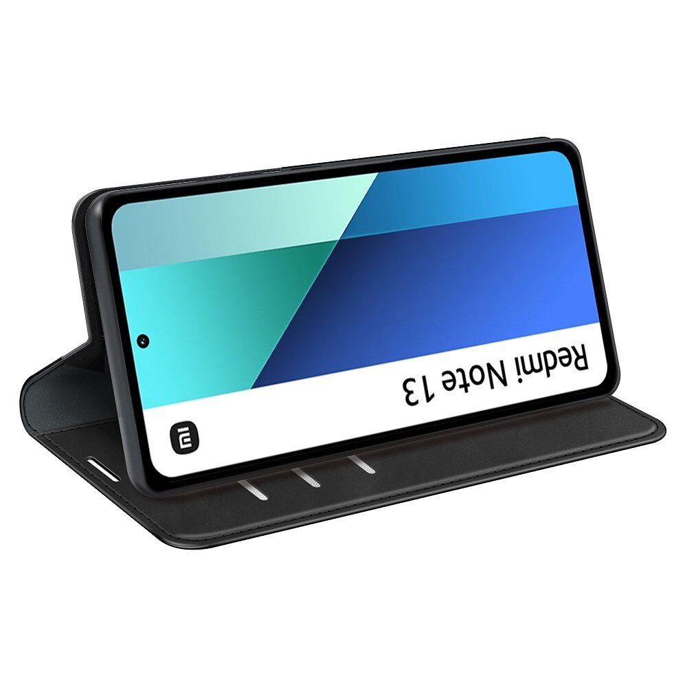 Coque portefeuille mince Xiaomi Redmi Note 13 4G, Noir