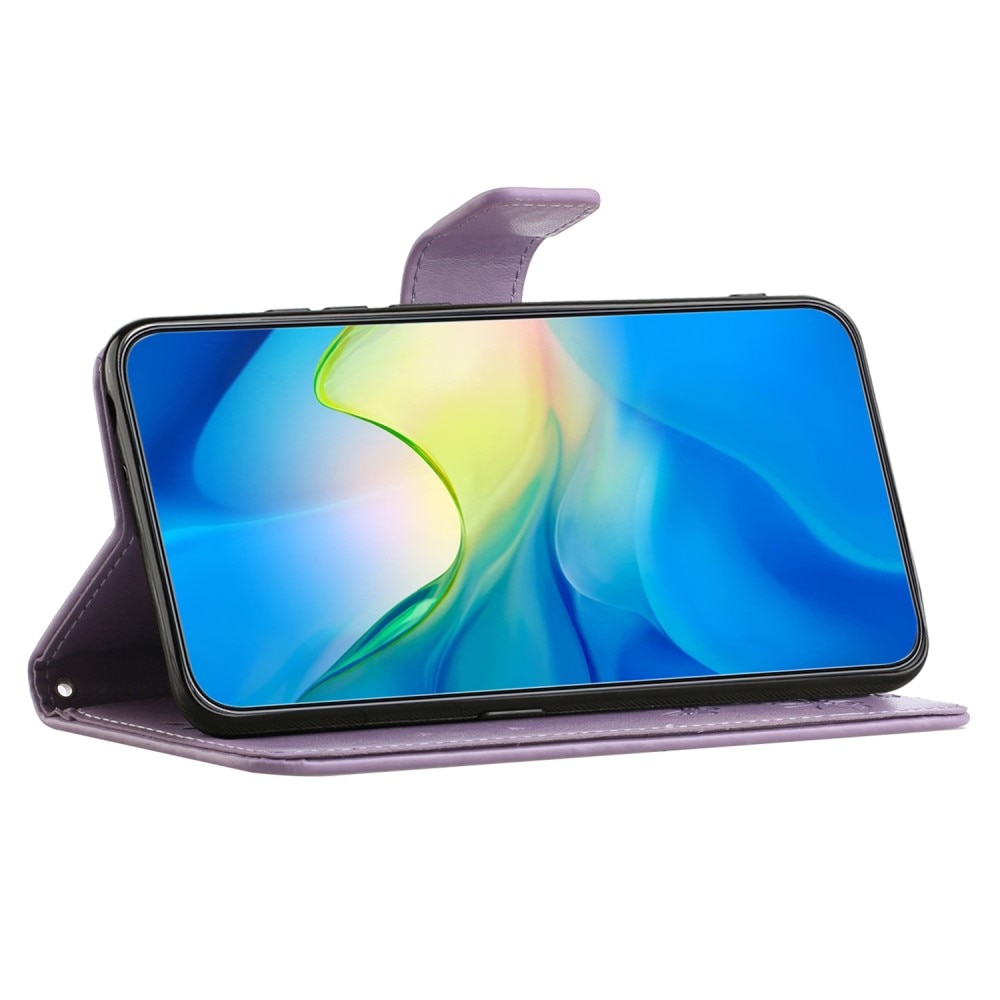 Étui en cuir à papillons pour Samsung Galaxy Xcover 7, Violet