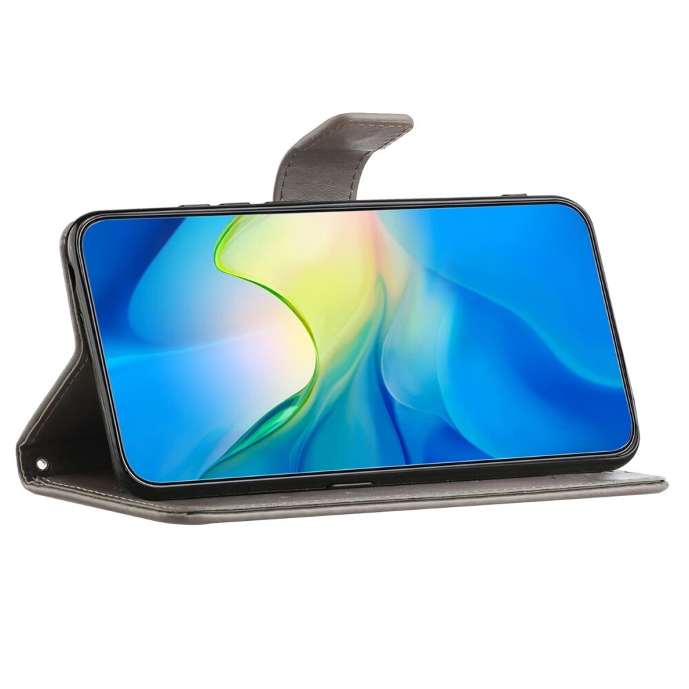 Étui en cuir à papillons pour Samsung Galaxy Xcover 7, Gris