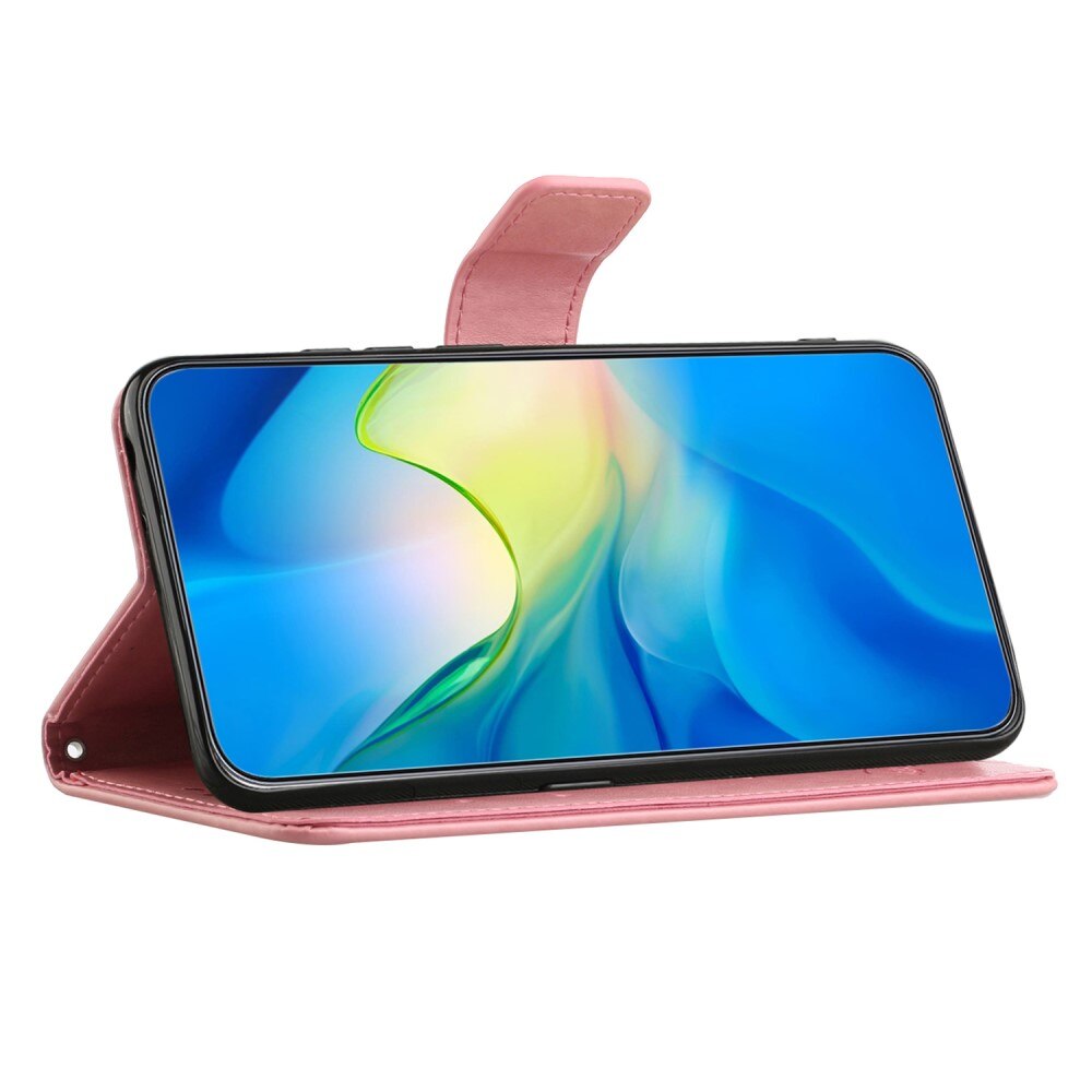 Étui en cuir à papillons pour Samsung Galaxy Xcover 7, Rose