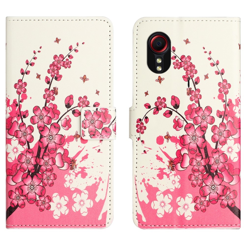 Étui portefeuille Samsung Galaxy Xcover 7, Fleurs de cerisier