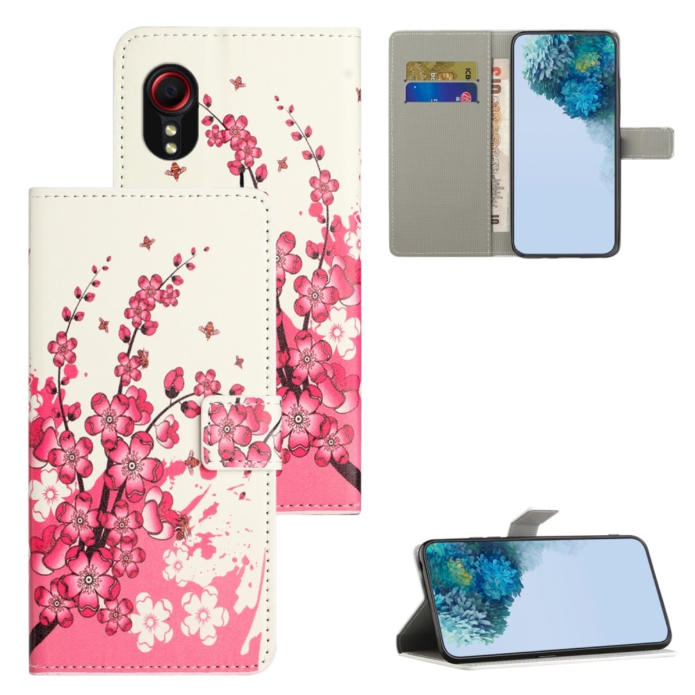 Étui portefeuille Samsung Galaxy Xcover 7, Fleurs de cerisier