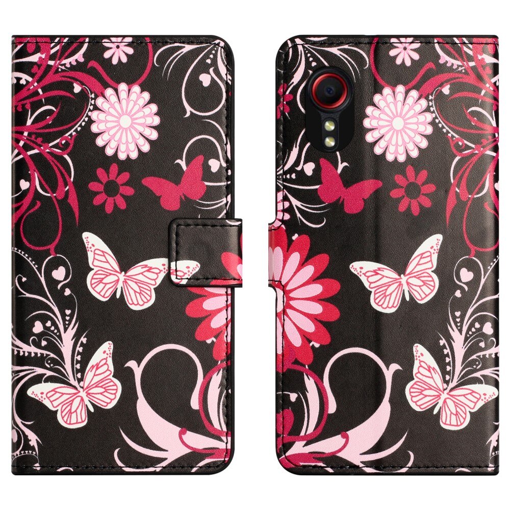 Étui portefeuille Samsung Galaxy Xcover 7, Papillon noir