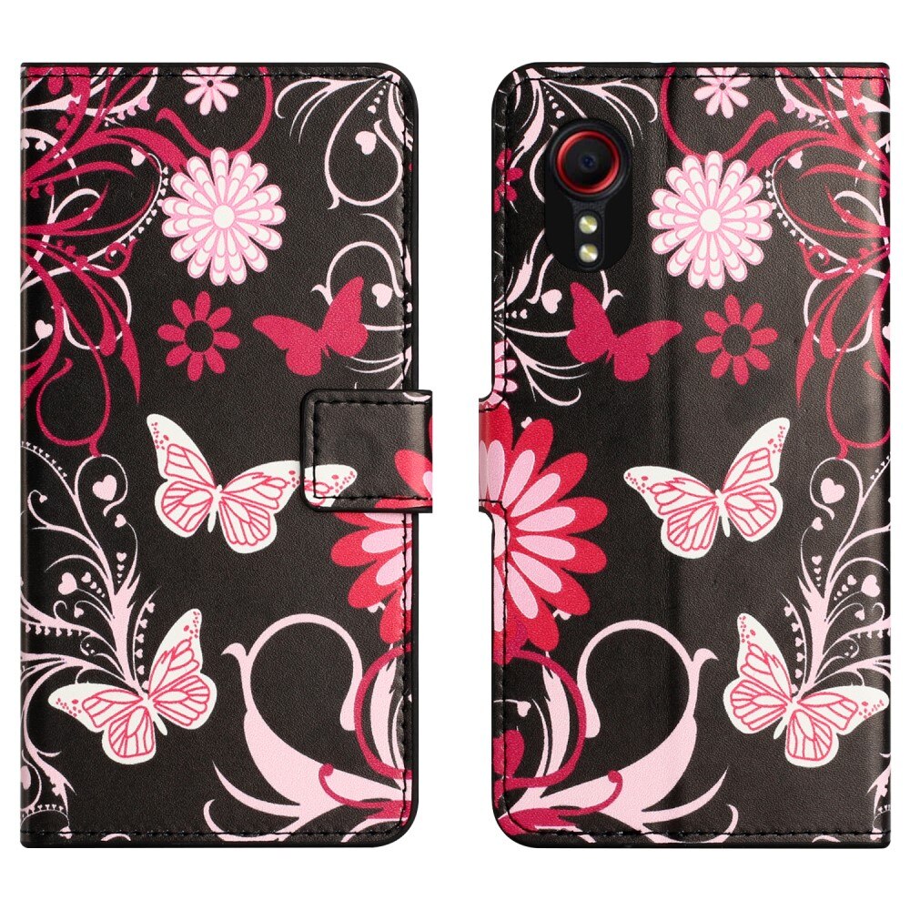 Étui portefeuille Samsung Galaxy Xcover 7, Papillon noir