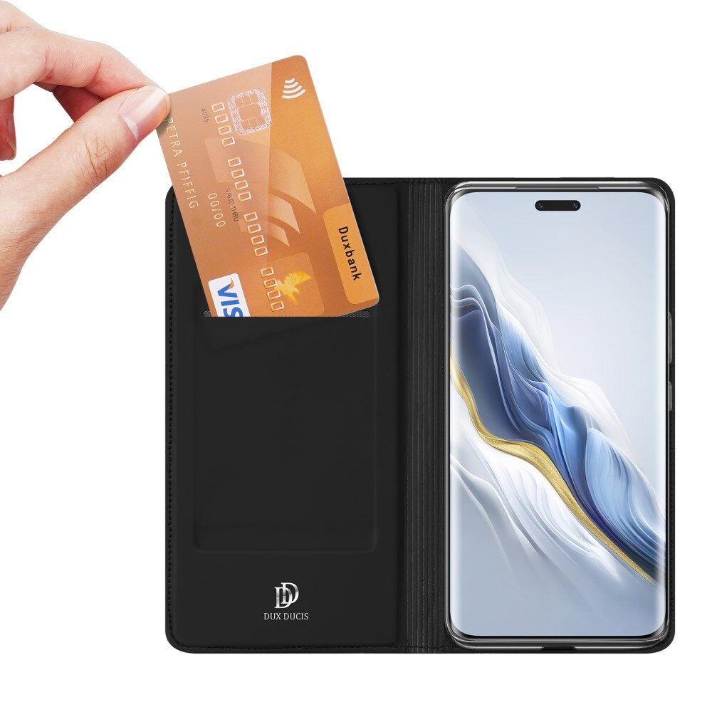 Étui portefeuille Skin Pro Series Honor Magic6 Pro, Noir