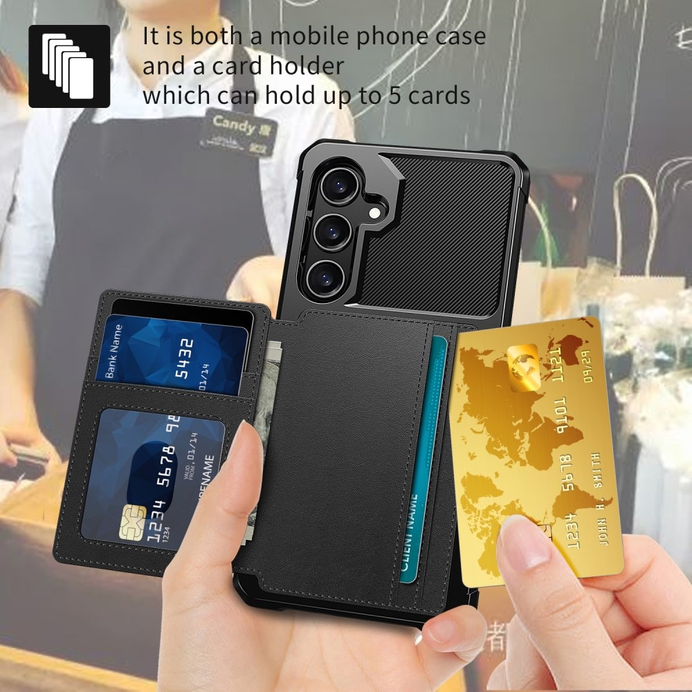 Coque porte-cartes Tough Multi-slot Samsung Galaxy A55, noir