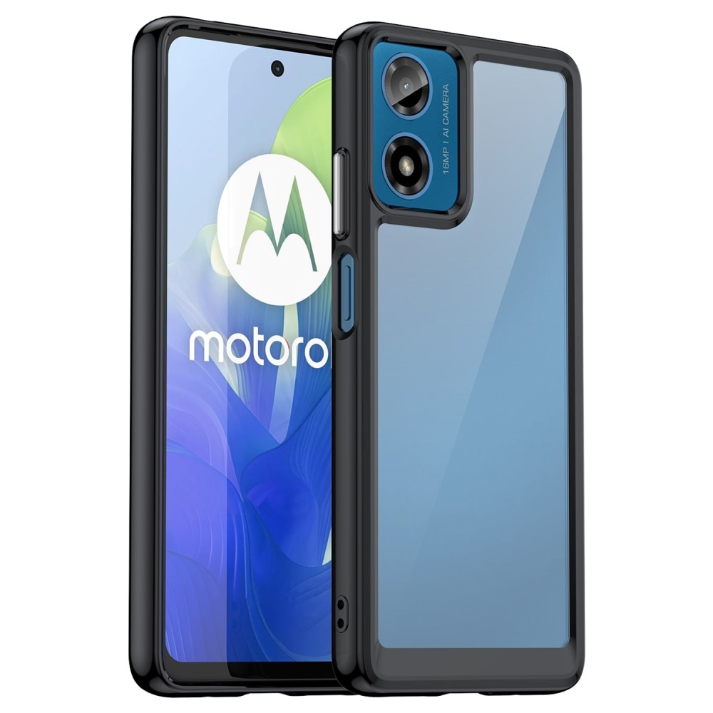 Coque Hybride Crystal Hybrid Motorola Moto G24, noir