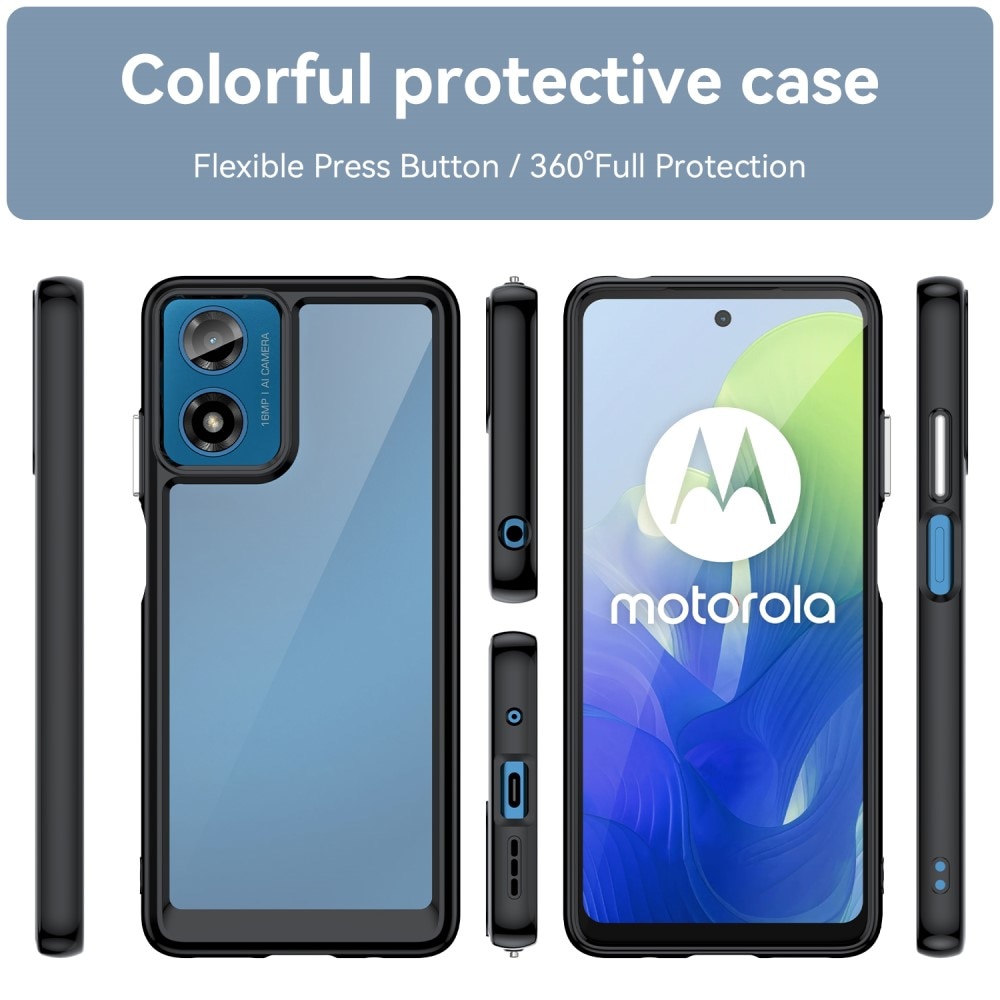 Coque Hybride Crystal Hybrid Motorola Moto E14, noir