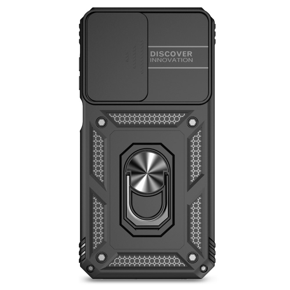 Coque Hybride Ring avec Protège Caméra Samsung Galaxy A55, Noir
