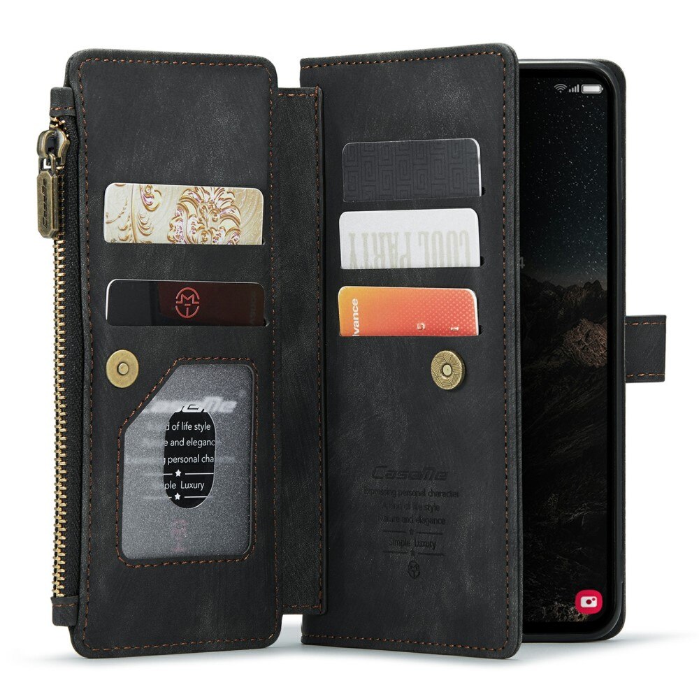 Étui portefeuille à glissière Samsung Galaxy S24, Noir