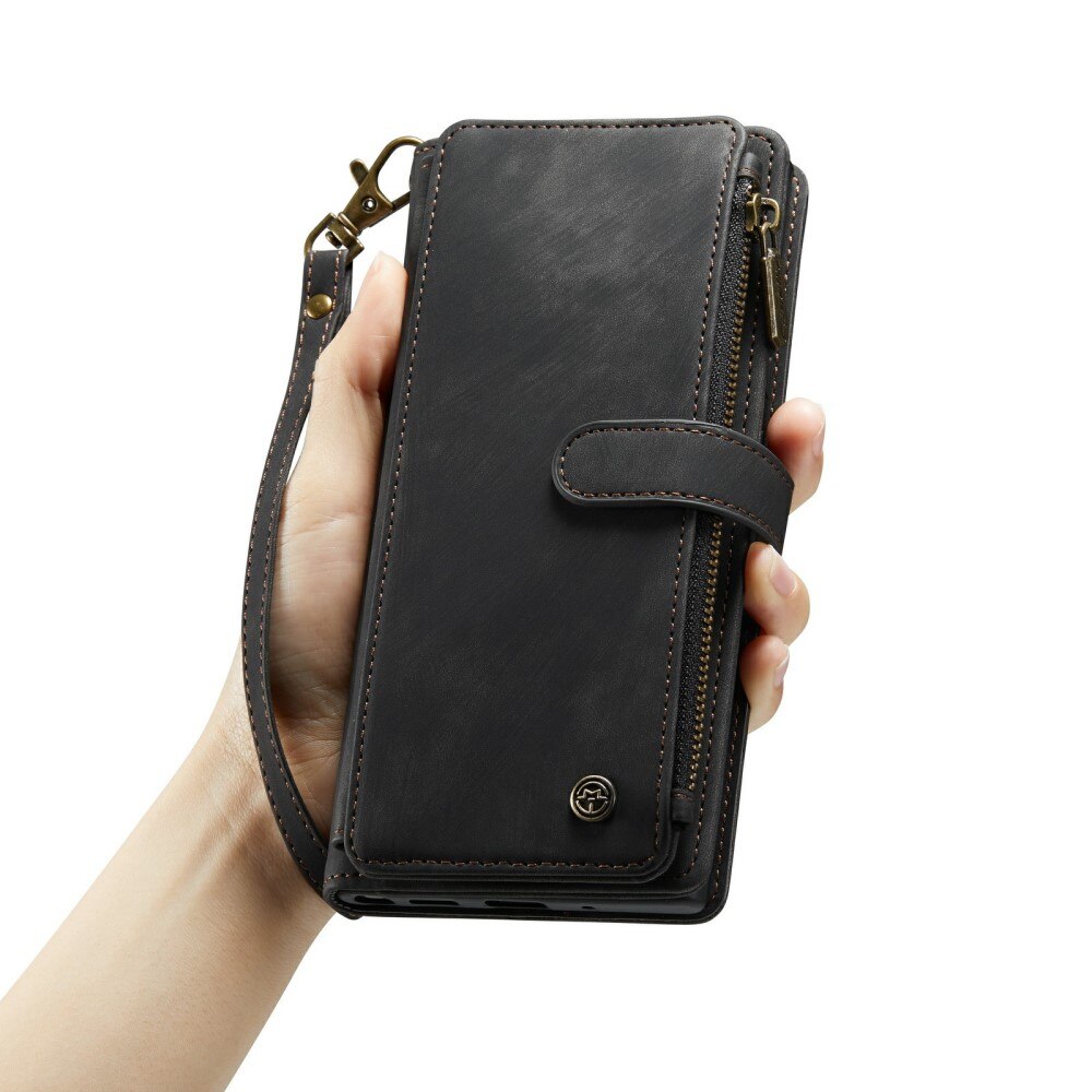Étui portefeuille à glissière Samsung Galaxy S24, Noir