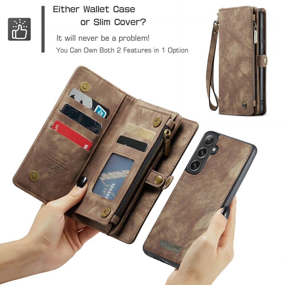 Étui portefeuille multi-cartes Samsung Galaxy S24, Marron