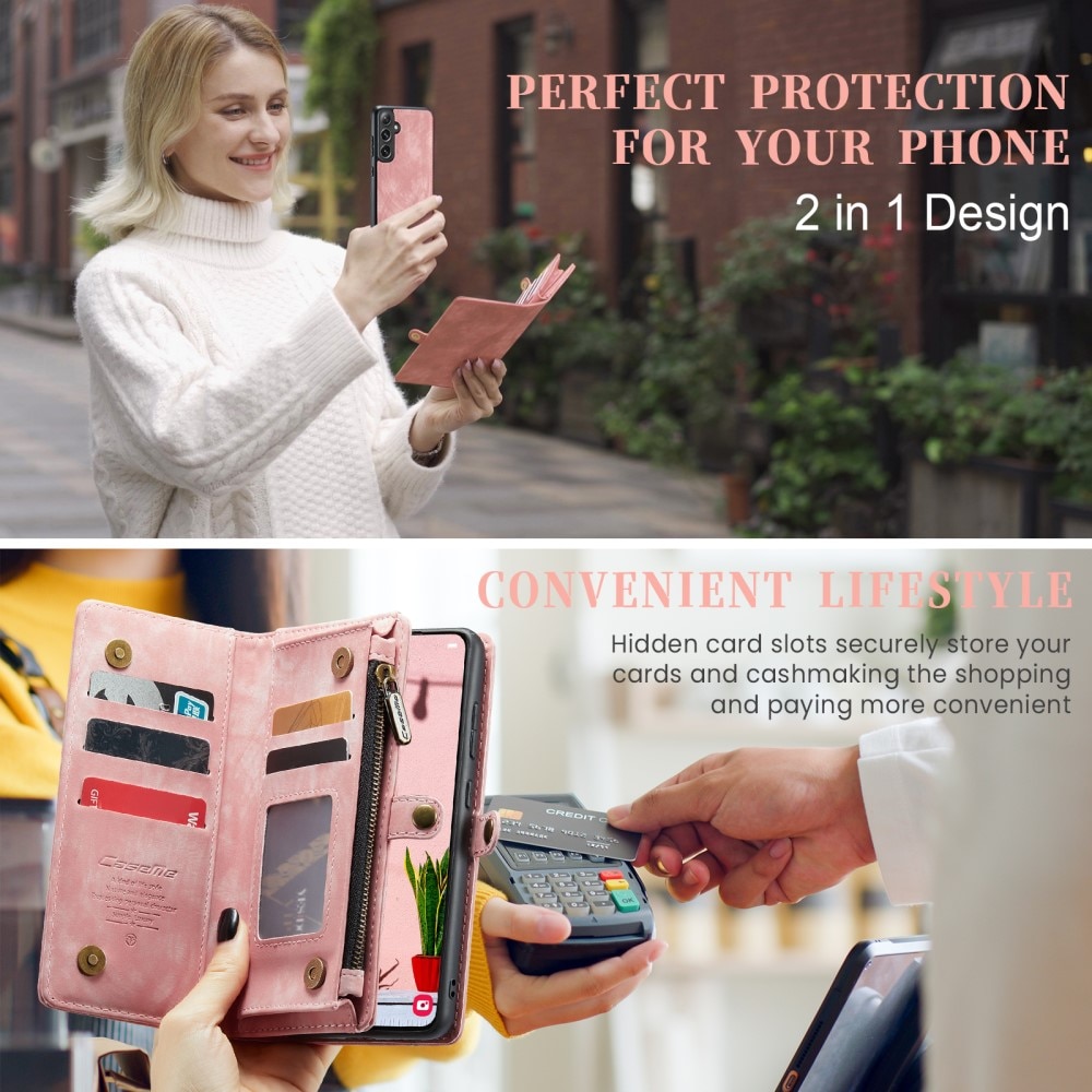 Étui portefeuille multi-cartes Samsung Galaxy S24, rose