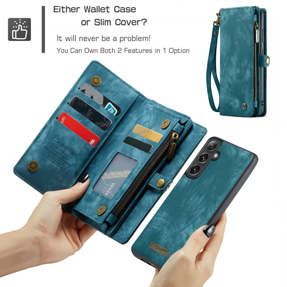 Étui portefeuille multi-cartes Samsung Galaxy S24, bleu