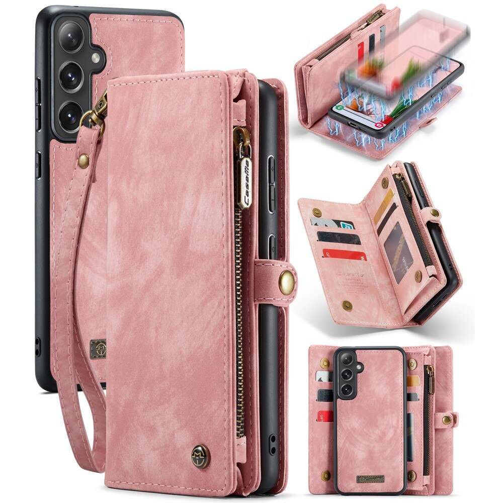 Étui portefeuille multi-cartes Samsung Galaxy S24 Plus, rose